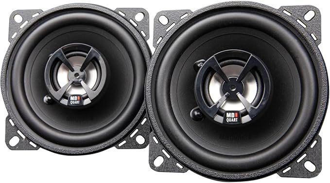 MB Quart Discus High-Performance 4" 2-Way Car Audio Component Coaxial Speakers, 80W Peak Power, 40W RMS, 4 Ohm, and 88db Sensitivity