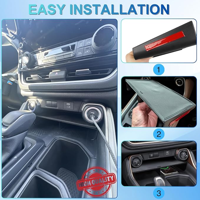 2Pcs Center Console Accessories for Toyota 2026 2025 2024 Grand Highlander Console Organizer Storage & Wireless Charging Anti-Slip Mat Protector Interior