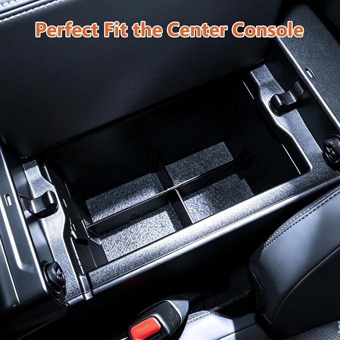For 2026 Toyota RAV4 2PCS Center Console Organizer ABS Armrest Lower Insert Storage Dividers, 6th Gen Hybrid&Plug-in Hybrid Interior Accessories - Not for Limited