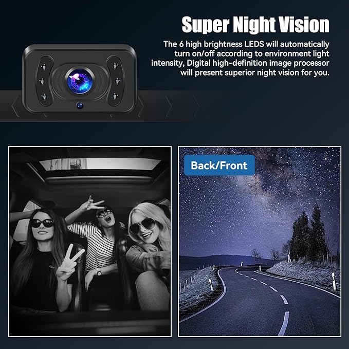 Wireless Backup Camera, 4.3" Easy Setup Plug-Play, AHD Screen Reverse Rear Camera, IP69 Waterproof, Clear Night Vision, Infrared, Long Range with Monitor System for Car Truck SUV