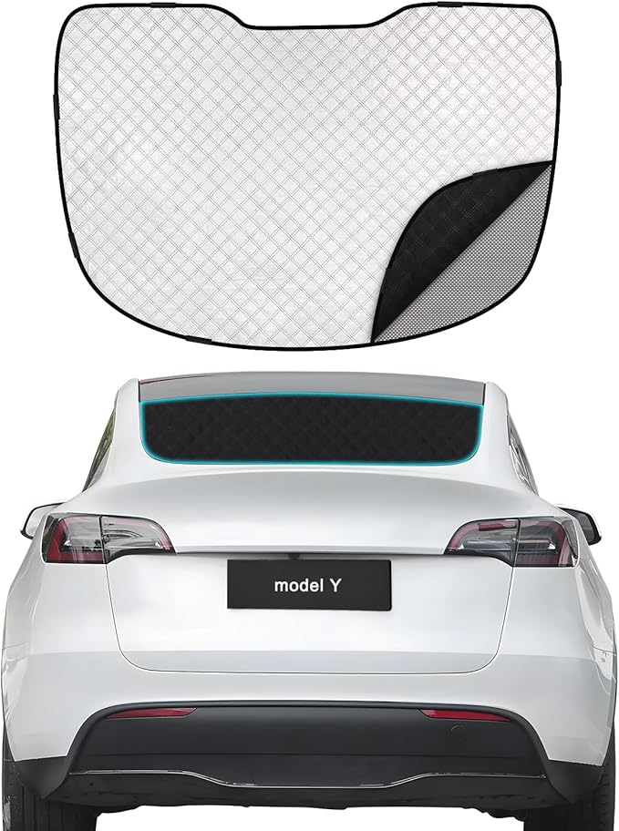 ZATOOTO Rear Windshield Sunshade for 2019-2024 Tesla Model Y Rear Windshield Sunshield Double Layer Design for Sunshade and Privacy Offer Great Visibility Sun Blocker Back Window Sun Shade for Model Y