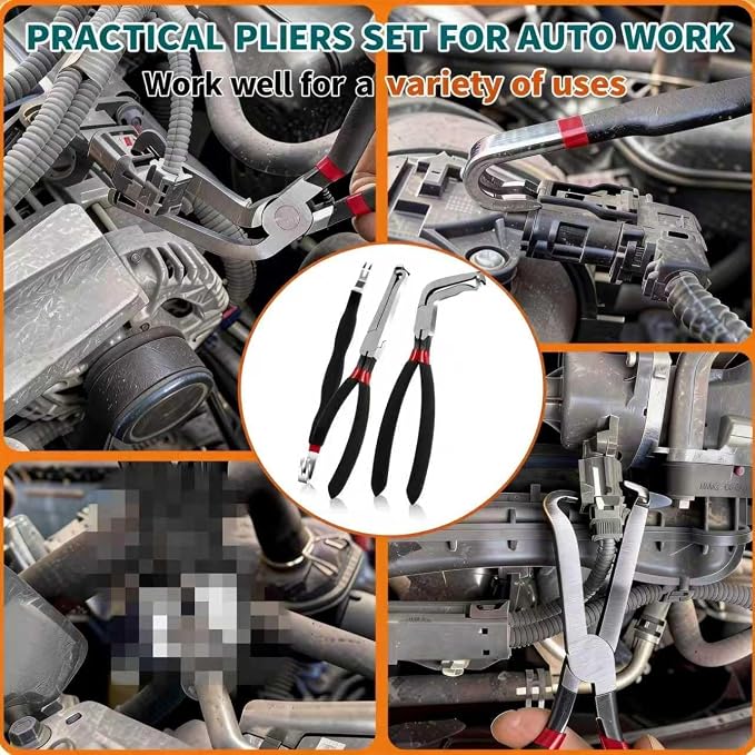 3 Pcs Electrical Disconnect Pliers for Cars,60 Degree Connector Pliers,Safety Wire Plier,ElectricalPlug DisconnectPliers,Automotive Tools Electrical ConnectorPliers