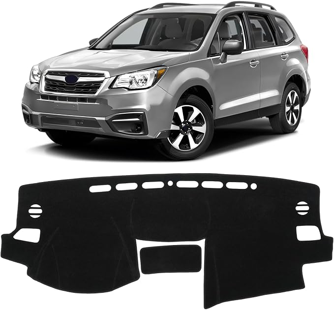 KUST Black Dash Cover for Subaru Forester 2014-2017 2018 Left Hand Driving Non-Slip Dashboard Cover Polyester Center Console Dash Cover Interior Accessories for Forester Custom Fit Dash Mat