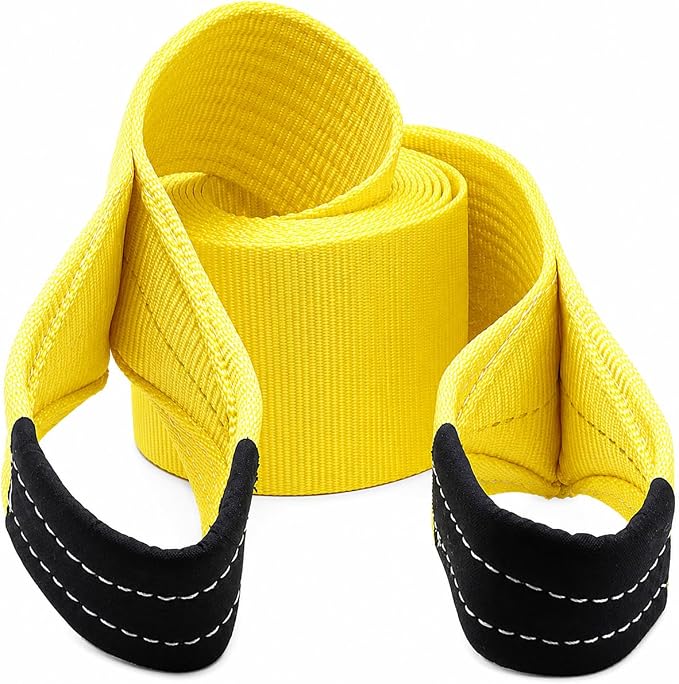 BoxerTool BXT Recovery Tow Straps 6" X 30' - 48,000LBS - Heavy Duty Reinforced Loops Emergency Off Road Towing Rope and Winch Extension - Box Truck - Commercial Vehicle - Off Road