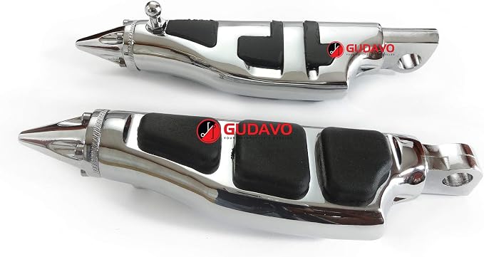 Motorcycle Aluminum Front Or Rear Foot Pegs Footboards Chrome Foot Pedal Footrests For Harley Davidson Street 750 XG750 Street 500 XG500 modele Touring 1988-2019 (Style: 14)