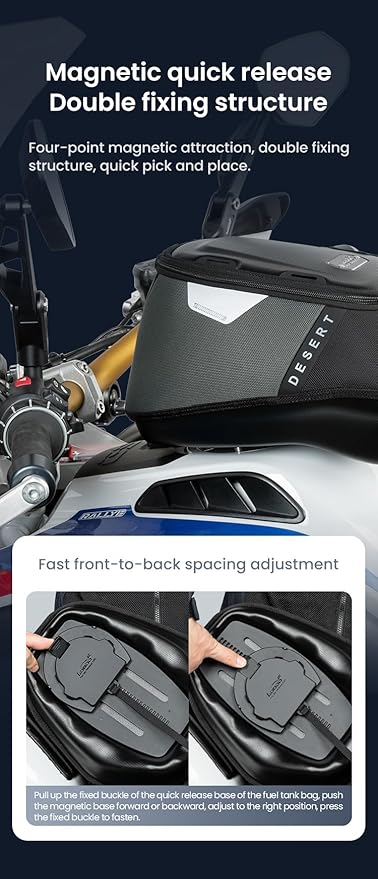 Loboo Tank Bag Ring Quick Disassembly And Non-Contact With The Paint Surface Of The Fuel Tank Will Not Damage The Paint Surface, Compatible With Kawasaki Versys 650 1000 Z1000 Z 900 RS
