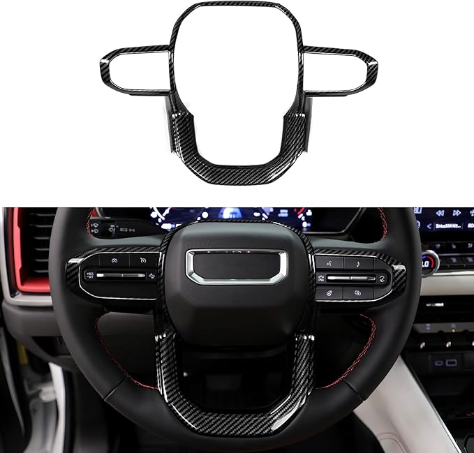 Car Car Steering Wheel Decal Sticker ABS Carbon Fiber Interior Trim Cover for Chevrolet Colorado/GMC Canyon 2023 2024 2025 2026 Accessories