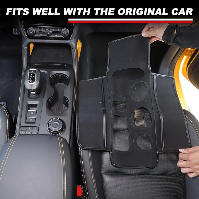 Lcojicep Car Center Console Organizer Compatible with Ford Ranger Accessories Seat Gap Storage Box Soft Gear Shift Panel Trim Cover (for 2023-2026)