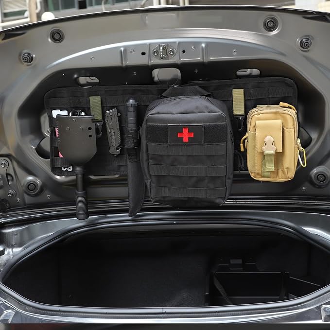Tailgate Storage Bag Interior Storage Compatible with Mazda MX-5 NC RF Miata 2016-2023 Car Trunk Lid Storage Bag Mounted,1pc Tailgate Tool Kit Canvas Bag Tool Organizer Pockets