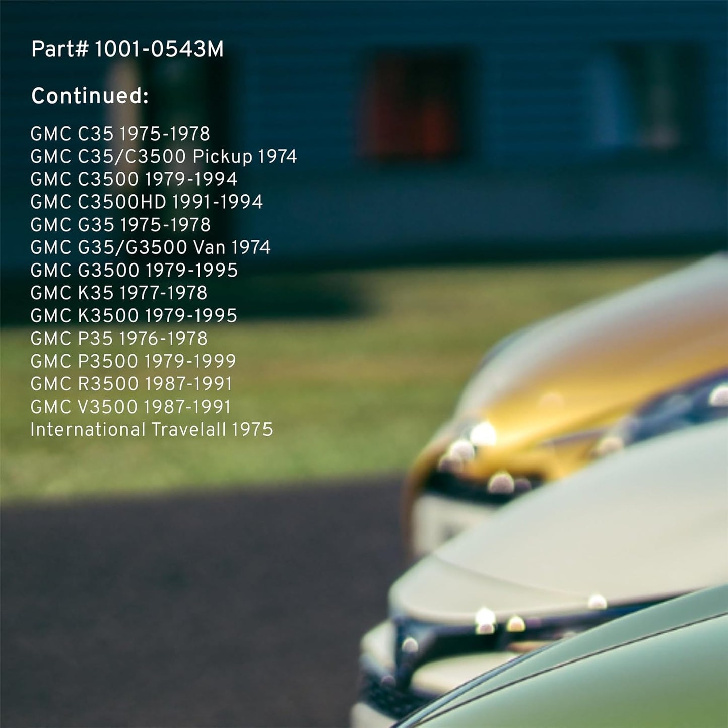 Premium Semi-Metallic Front Brake Pads (1001-0543M) Compatible with 1971-2002 Chevrolet/Dodge/GMC/International (C30 Pickup/C35/C35/C3500/C3500HD/D400/D450/G30/G30 Van/G35/G3500 Van)