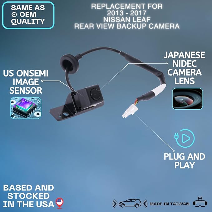 Backup Camera Replaces for 2013 2014 2015 2016 2017 Nissan Leaf Part # 284423NH2A 284423NH1A 284423NH0A (28442-3NH2A 28442-3NH1A 28442-3NH0A)