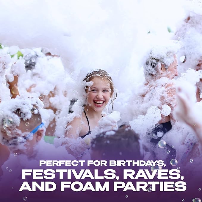 Foam Solution – Makes Up to 20 Gallons of Water – Ultra Concentrated, Non-Toxic & Hypoallergenic – Compatible with All Foam Machines for Parties & Events (20 Gallons)
