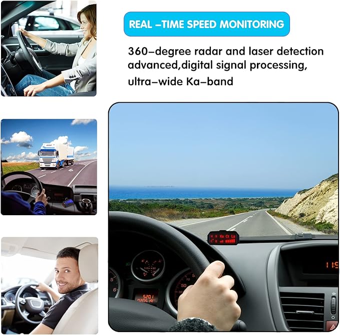 Newly Laser/Radar Detector for Cars with Led Display, Long Range Detection, Mute Memory, City/Highway Mode, Ideal Gifts for Cars (Black)