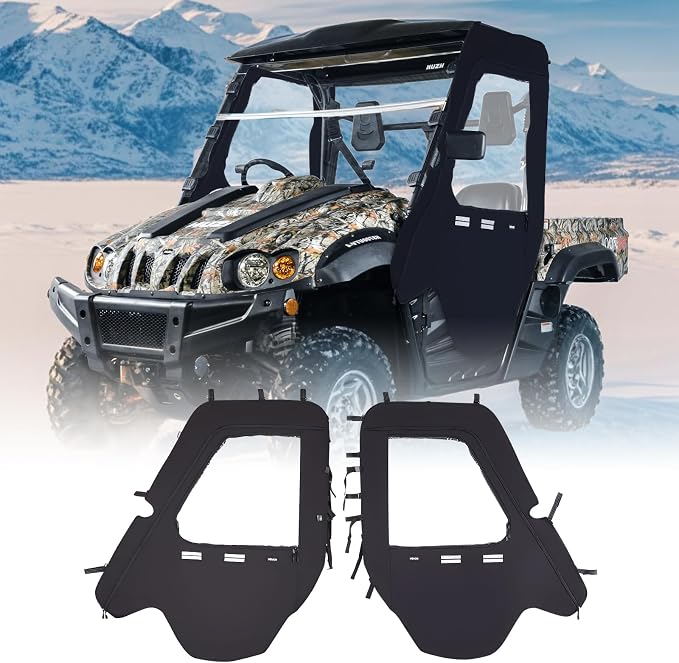 VEVOR Cab Enclosure Upper Doors, Compatible with Hisun 500 700/Axis 500 700, Soft Upper Doors, Windproof & Waterproof Upgraded Zipper UTV Soft Side Window Kit, Work with Side Mirrors and Windshields