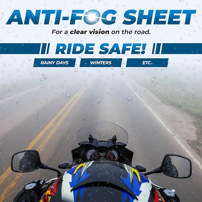 NORAH Anti-Fog Wide Helmet Visor Insert with UV Protection – Easy-Remove Design for Motorcycle & Sports Helmets
