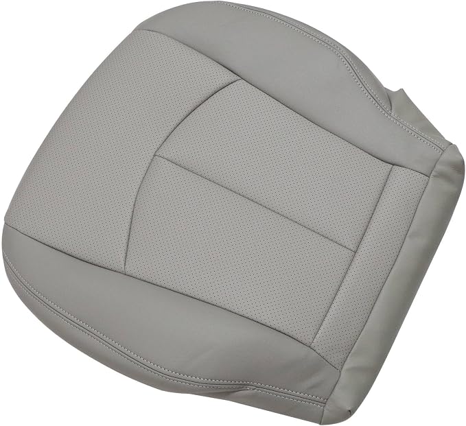 SecosAutoparts Gray Front Driver & Passenger Side Bottom Perforated Leather Replacement Seat Covers Compatible with Mercedes Benz E63 E280 E300 E320 E350 E500 E550 2003 2004 2005 2006 2007 2008 2009