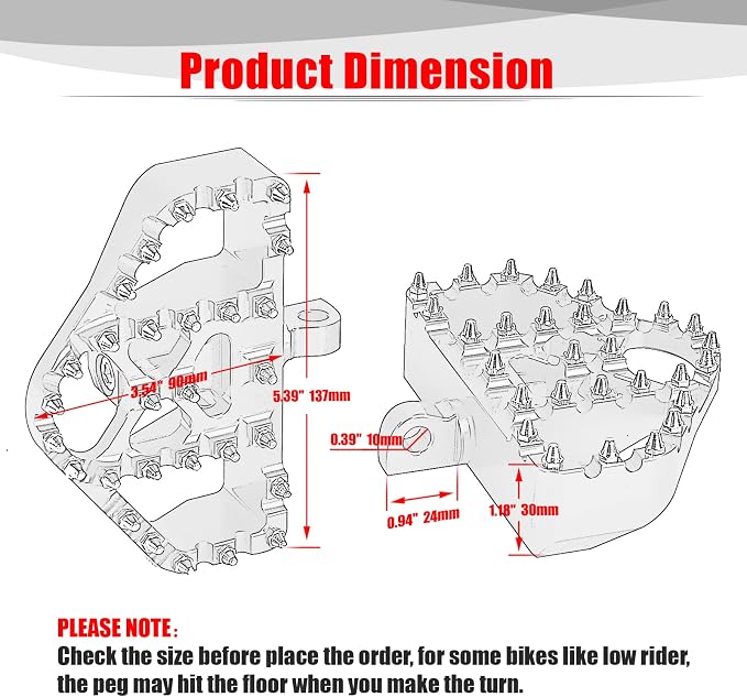 Goldfire Motorcycle Driver Floorboards Mini MX Style Footrest Boards Front Rear Foot Pegs for Harley Touring Road King Sportster 883 Dyna Softail (MINI Floorboards)