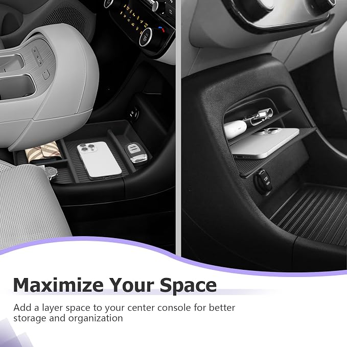 LUWU Center Console Organizer Compatible with 2026 Hyundai Palisade Calligraphy Accessories Palisade Armrest Console Organizer Under Screen Storage Tray & Lower Storage Tray 2PCS (ONLY for 7-Seat)