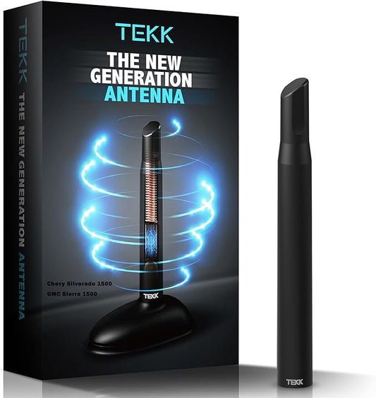Tekk Short Antenna Compatible with 2006-2026 Chevy Silverado 1500 / GMC Sierra 1500 / Designed for Optimized FM/AM Reception / 4.8 Inches