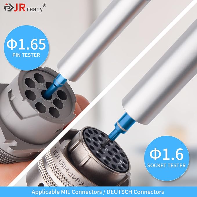 JRready ST5246-HT250 Connector Inspection Tool Kit-HT250-5 Electrical Tension Tester with Socket & Pin Tester Tips Work for Automotive Adjustable Electronic Connector Retention Test Kit