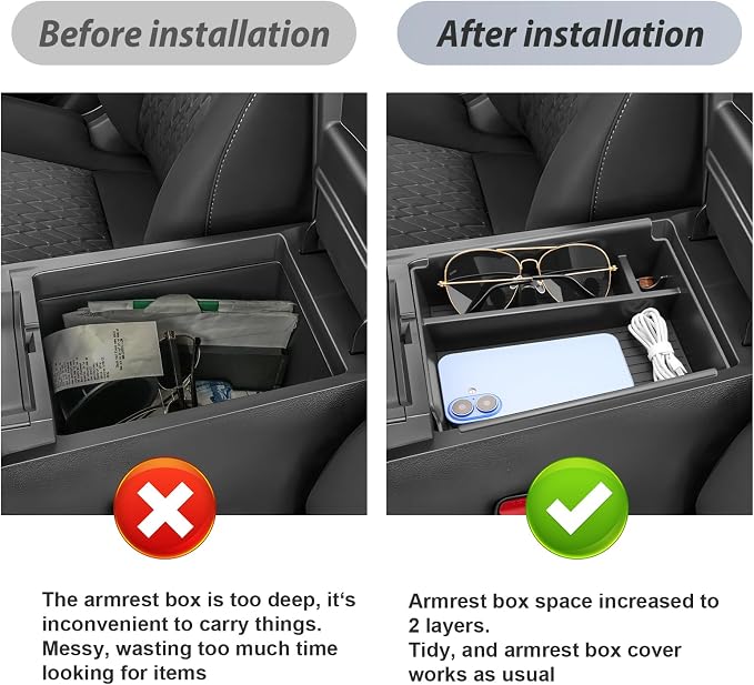SKTU for 2026 Nissan Sentra Center Console Organizer for 2026+ Nissan Sentra (S/SV/SR/SL) Console Tray Nissan Sentra 2026 Accessories ABS Armrest Storage Box with Coin and Sunglasses Holder