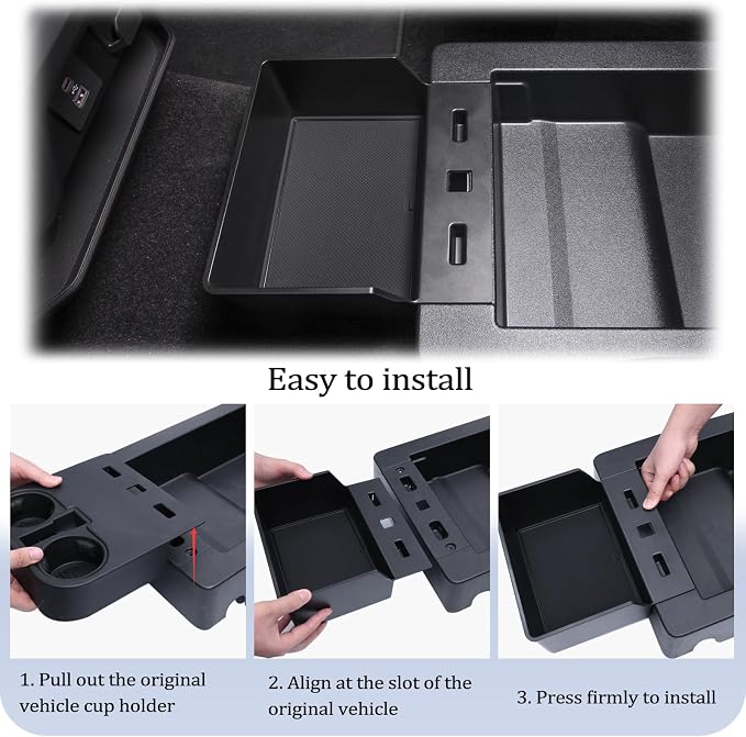 JDMCAR Front Center Seat Headrest Organizer and Underseat Storage Organizer Compatible with 2015-2026 Ford F150 F250 F350 F450 F550 F650 Accessories