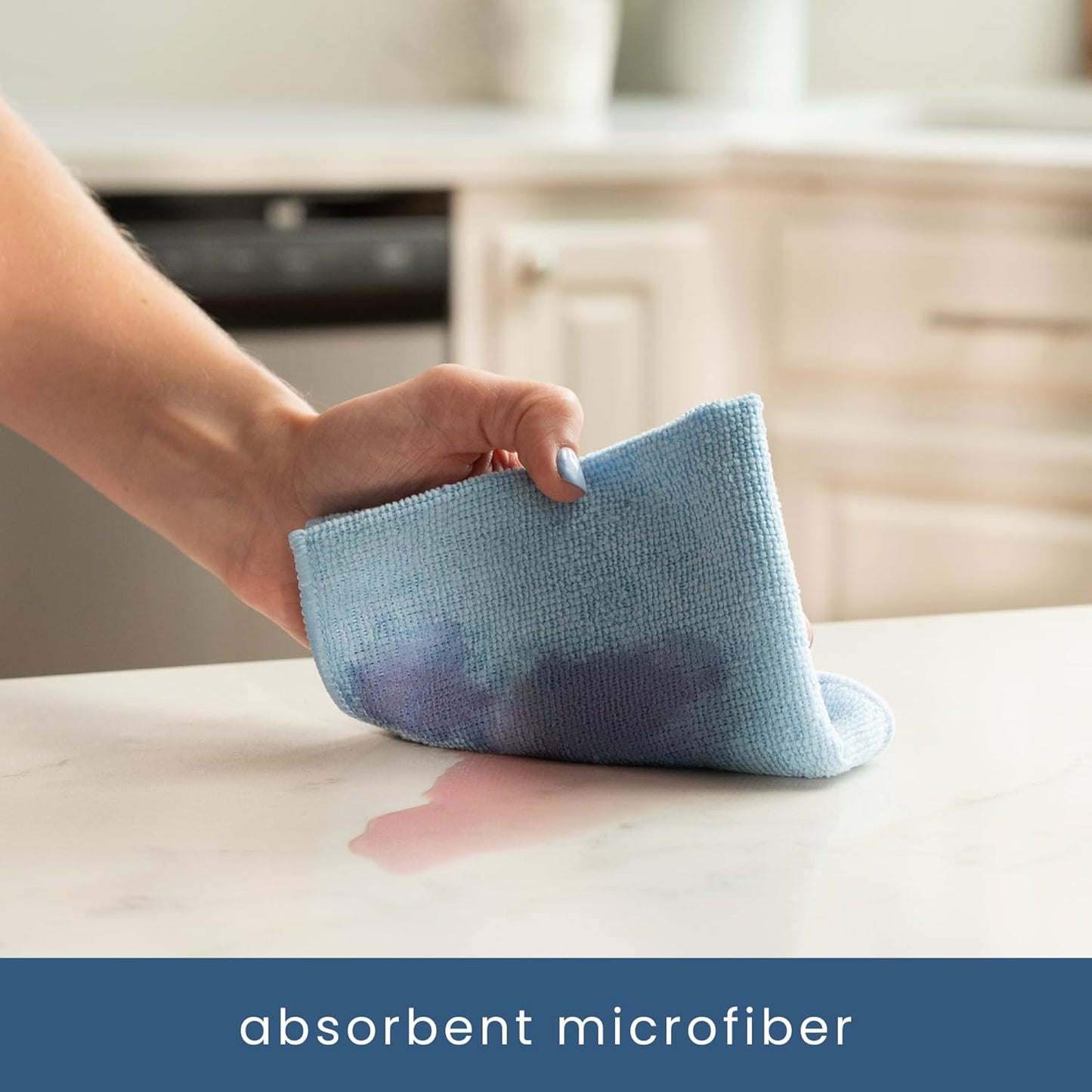 S&T INC. 100 Pack Microfiber Cleaning Cloth, Bulk Towels for Home, Reusable Microfiber Towels for Cars, Cleaning Rags, Light Blue, 11.5 Inches x 11.5 Inches, 100 Count