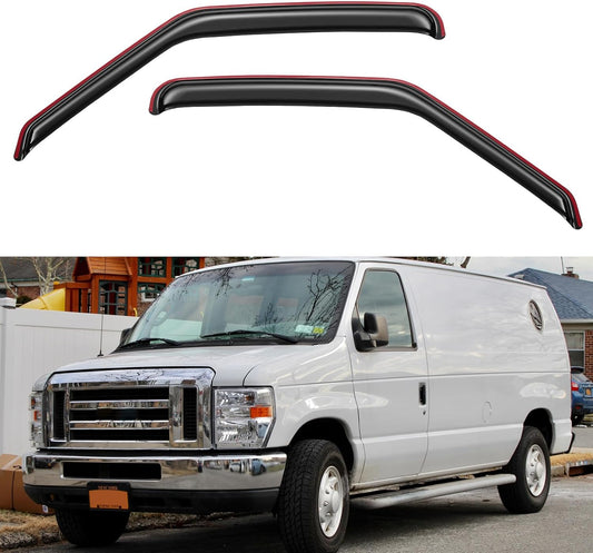 in-Channel Window Visors Rain Guards Shield for 2007-2014 Ford E-150/E-250/E-350/E-450 Super Duty, Window Vent Wind Deflectors Visors Shades for 07-14 E150 E250 E350 E450