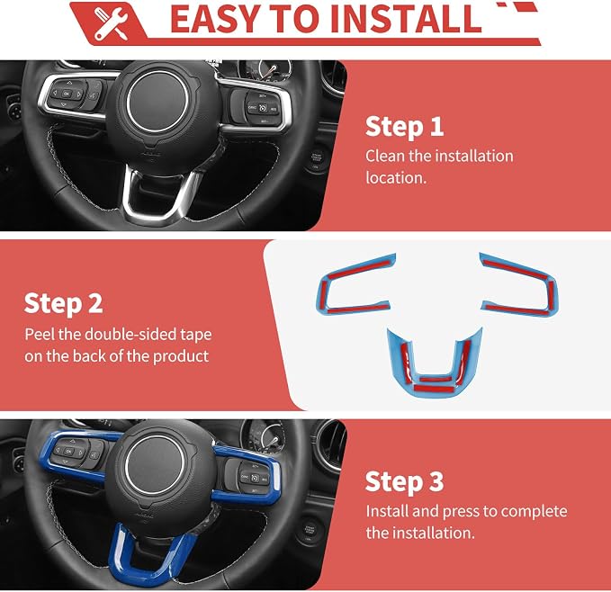 23pcs Full Set Interior Trim Kit for Jeep Wrangler JL JLU Gladiator JT 2018-2023 Steering Wheel Door Handle Air Conditioning Vent Cup Holder Reading Light Headlight Gear Cover, Blue