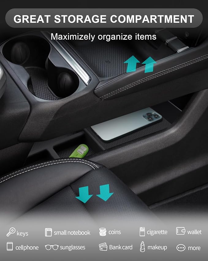 CDEFG 2Pcs for 2025 2026 GMC Terrain Center Console Organizer for 2025 2026 GMC Terrain Accessories Lower Console Organizer Floor Storage Box 2025 2026 GMC Terrain Interior Accessories