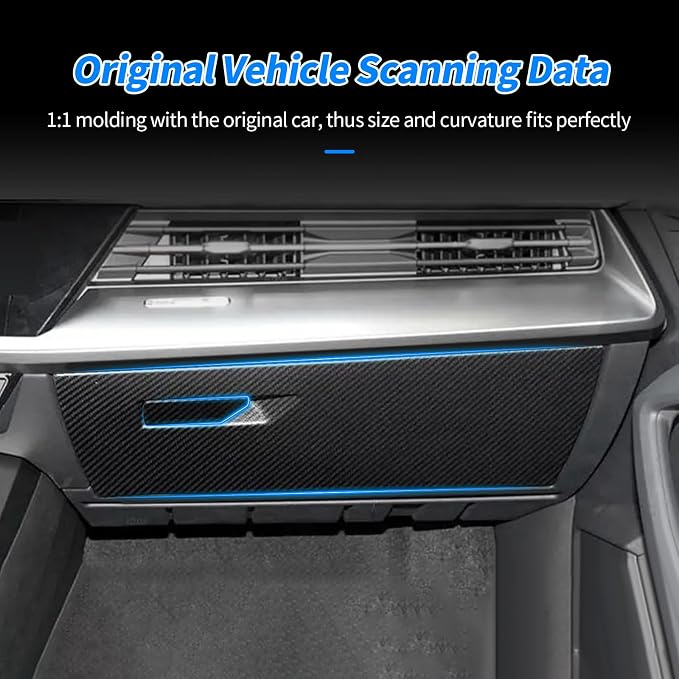 Center Console Co-Pilot Glove Box Panel Cover Protective Trim Compatible with Audi A3 8Y 2015-2020 2021 LHD, ABS Carbon Fiber Texture Glove Box Panel Cover