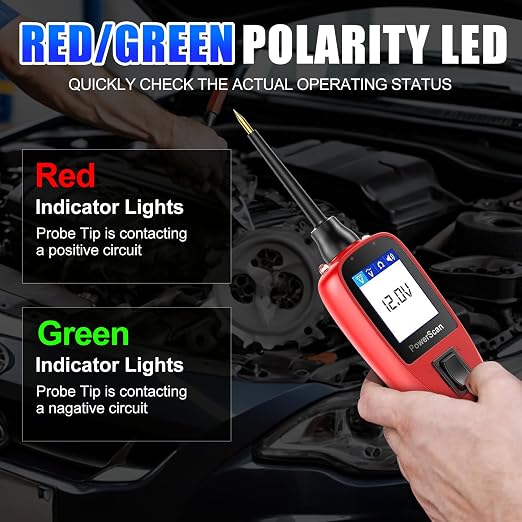 Autel PowerScan PS100 Automotive Relay Tester Circuit Probe Tool 12V 24V Car System Diagnostic Scan Tool with 20ft Extension Cable Read AC DC Resistance Short/Open Circuit Test