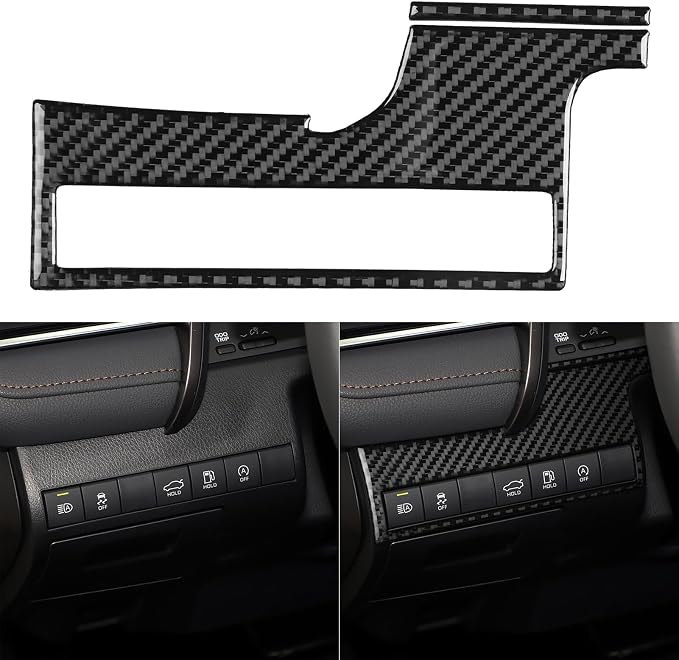 NVCNX Real Premium Carbon Fiber for Toyota Camry Accessories 2018-2024 2019 2020 2021 2022 2023 SE/LE/XSE/XLE/SE Nightshade/L/TRD Dash Driver Side Multifunction Button Cover Interior Trim Sticker 2PCs