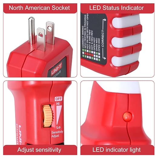 UNI-T UT25A Circuit Breaker Finder line Detector American Specification Socket Tester W/Analogue Receiver&LED Indicator Leakage Circuit Breaker