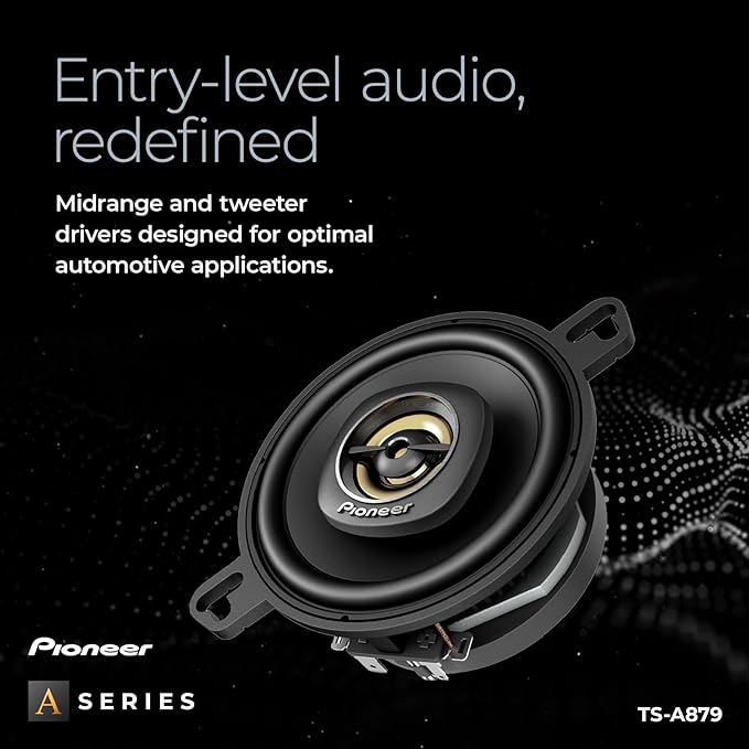 PIONEER A-Series Plus TS-A879 3.5” 2-Way Speakers (Pair) – 100W Max, Balanced Sound + Smooth Treble, Great Stock Replacement, Easy Installation