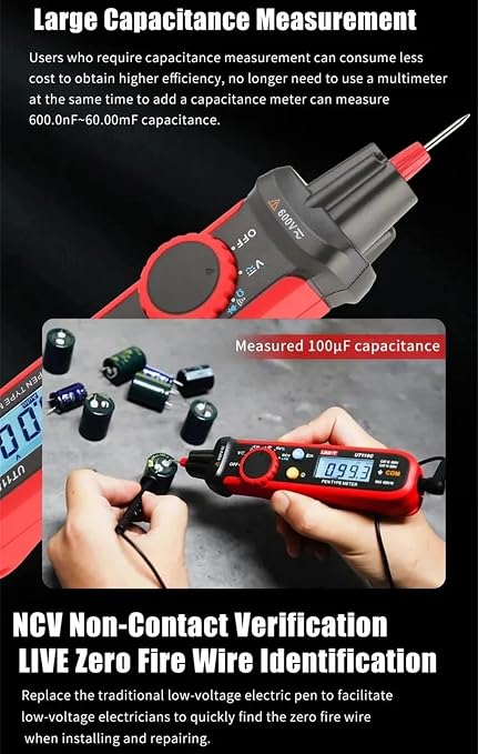 UNI-T UT118C Digital Multimeter Pen Type 6000 Counts Professional Meter Non-Contact Auto AC/DC Voltage Ohm Diode Tester for Tool