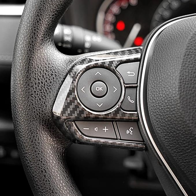 Beautost Fit for Toyota Corolla Cross 2022 2023 2024 2025 2026 Wheel Steering Trim Panel Cover Trims (Carbon Fiber Black)