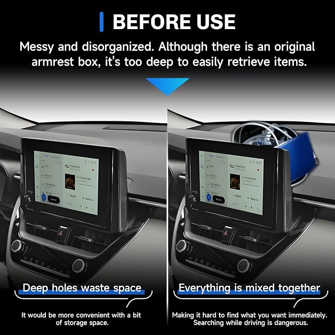 SXCY for 2026 Toyota Corolla Cross Dashboard Organizer Tray [2022-2026, 7/8 Inch Screen] for 2022-2026 Toyota Corolla Cross Accessories Screen Back Tray 2026 Corolla Cross Behind Dash Organizer Tray