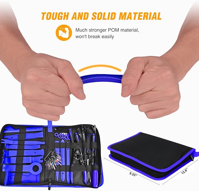 GOOACC 238Pcs Trim Removal Tool, Auto Push Pin Bumper Retainer Clip Set Fastener Terminal Remover Tool Adhesive Cable Clips Pry Kit Car Panel Radio Removal Auto Clip Pliers