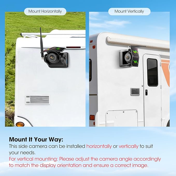3 Solar Magnetic Wireless Camera System, 10.1" IPS DVR Touchscreen, 3x9600mAh Rechargeable Sideview + Rearview Cameras, IP69K Waterproof & IR Night Vision for Hitching Trailer Camper, AT3