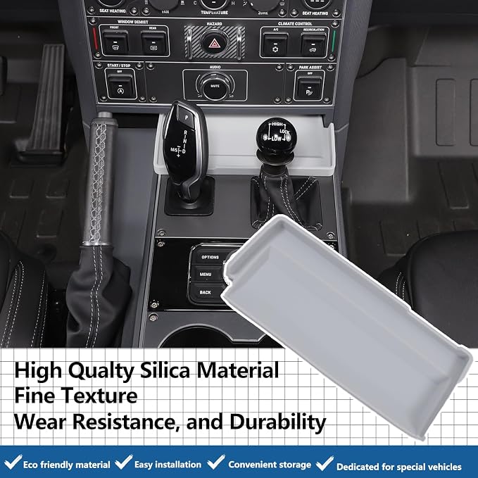Car Center Console Storage Tray Compatible with Ineos Grenadier 2022-2025 Shift Storage Box Tray Non-Slip Storage Tray Interior Storage Box (Gray)