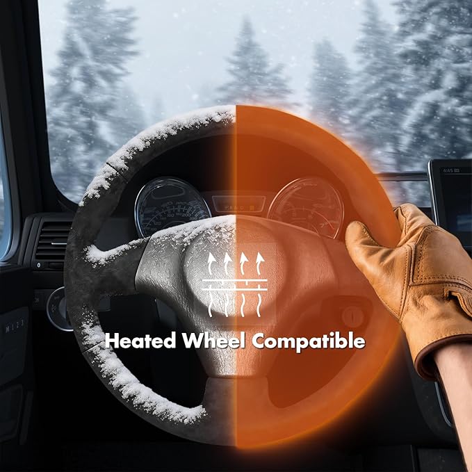 MEWANT Hand Stitch Steering Wheel Cover for Toyota RAV4 1998-2003 / Celica 1999-2006 / Corolla 2003-2008 / Matrix 2002-2008 / MR2 1999-2007 / Supra/Caldina, Custom Fit DIY Wrap Interior Accessories
