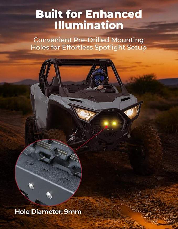 KEMIMOTO Front Bumper Compatible with 2025 2026 RZR PRO XP | Designed for Easy Installation, Improved Visibility, and Rust Resistance. Direct Replacement for #2890388-458,2890388-293