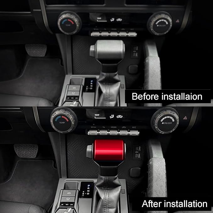 for Toyota Tacoma 2024 2025 2026 for 4Runner 2025 2026 Interior Accessories Gear Shift Knob Head Cover & Gear Shift Panel Cover ABS Decorative Frame Trim