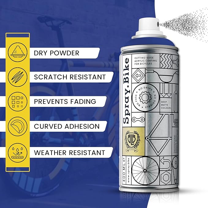 Spray.Bike Spray Paint | Designed Mainly for Bicycles | Multi-Use Acrylic Spray Paint for Metal, Plastic | High Coverage Bike Paint, 400ml, Royale