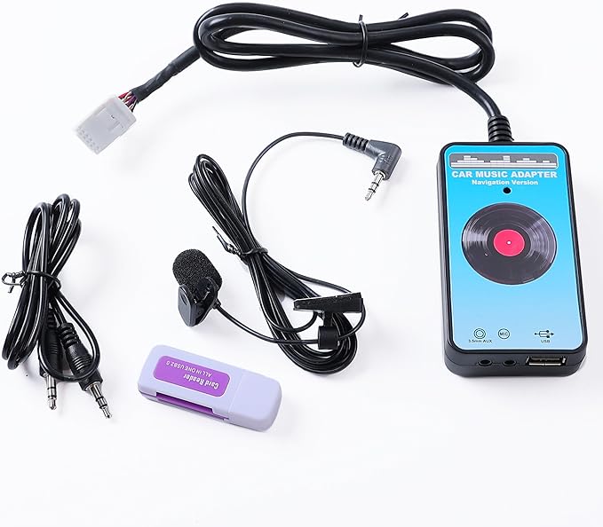 Factory Radio Upgrade Bluetooth Car Audio Input Adapter with USB AUX 3 in 1 MP3 Transmitter Hands-Free Calling Compatible with Toyota Camry Prius MarkX RX300 ES300 OEM Navigation Radio
