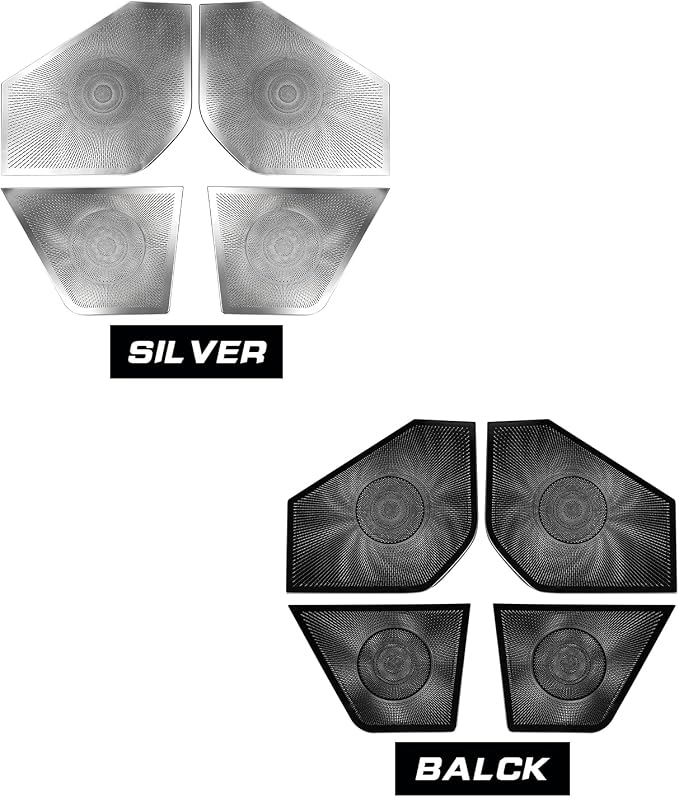 Stainless Steel Car Door Speaker Cover Car Interior Chrome Car Door Speaker Decor Cover Set Compatible with Kia SELTOS 2027 Accessories(Silver)