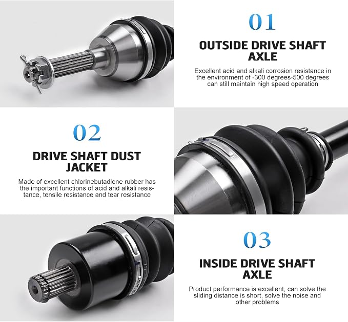 KLV Front Drive Shaft CV Axle Compatible with Polaris 2018 2019 2020 2021 2022 Sportsman 450 570 Touring Premium Touring SP EPS Utility Edition Utility HD Trail 1333752