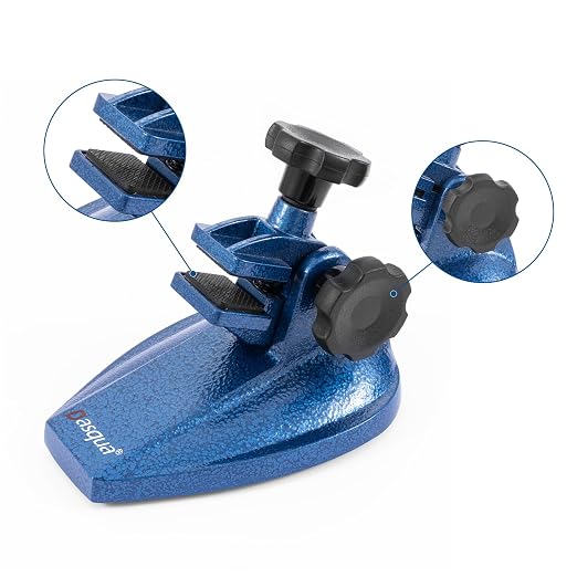 Dasqua Precision Micrometer Stand, Professional-Grade Cast Iron Base, Holds Micrometers, Non-Slip Rubber Clamp, Fully Adjustable
