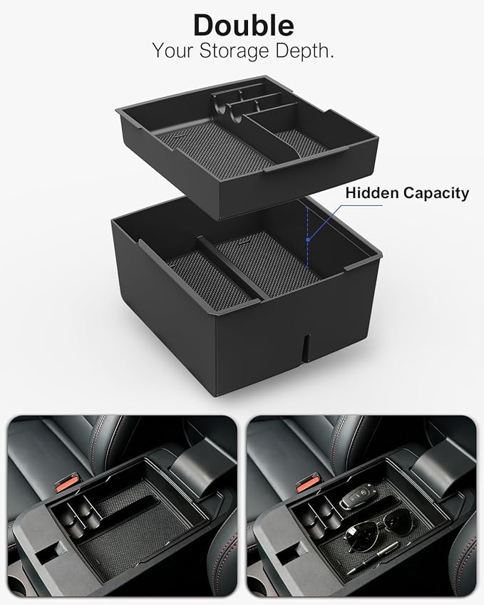 SEVEN SPARTA 7 Pcs Center Console Organizer Set for Ford Maverick 2022-2026 | Package Includes: 1x Front Tray, 1x Upper Console Organizer,1x Lower Deep Bin，4x Front & Rear Door Handle Storage Organizers
